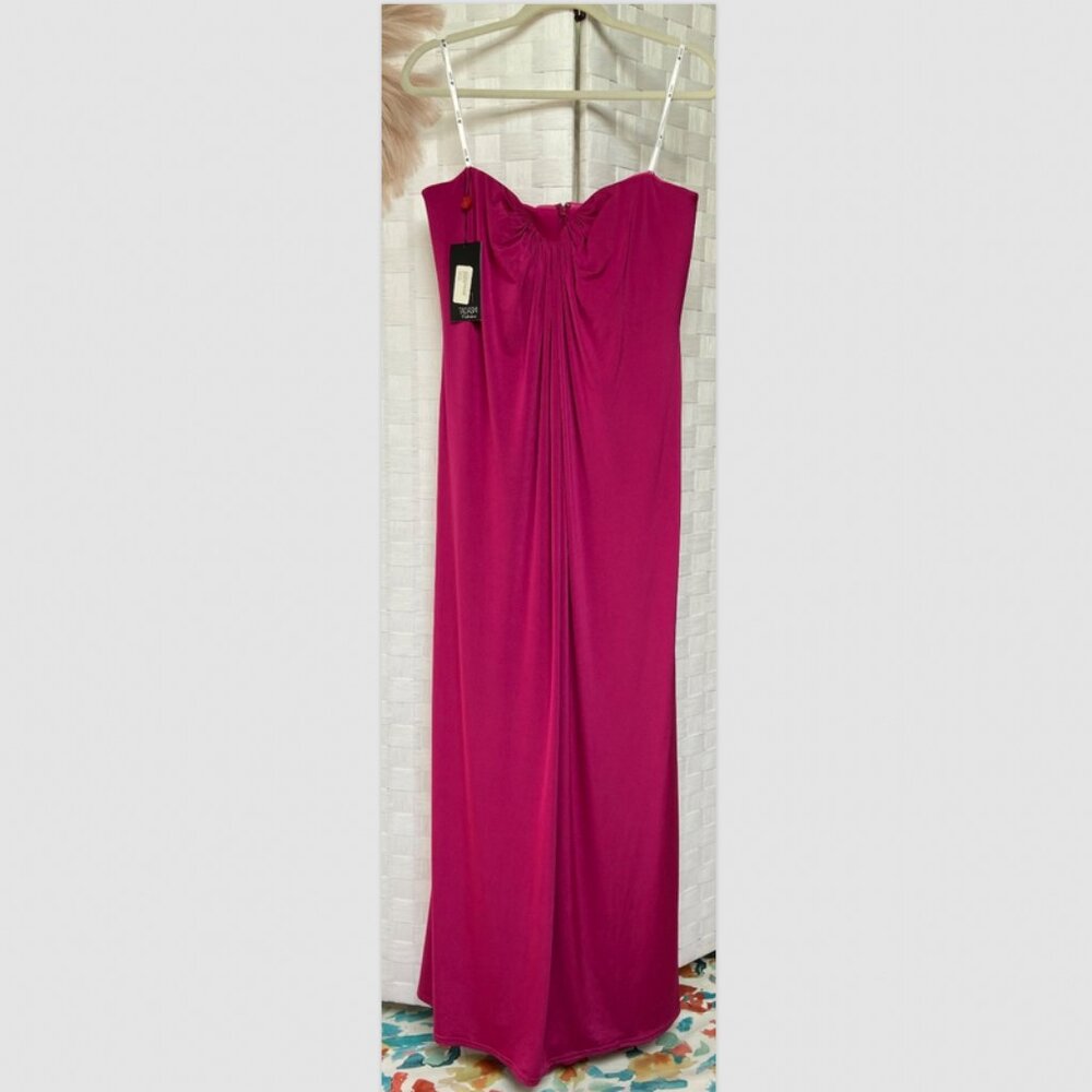 Tadashi Shoji Formal Fuscia Strapless Dress Size L
